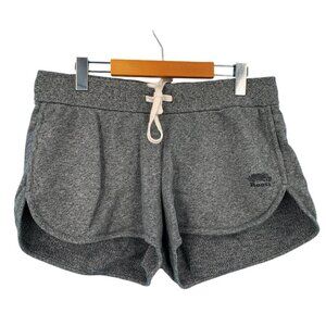 Roots Sweat Shorts Womens Large Grey Salt and Pepper Midrise Cotton Loungewear
